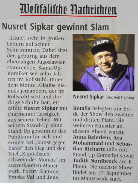 nusret sipkar gewinnt Slam - stand up comedy